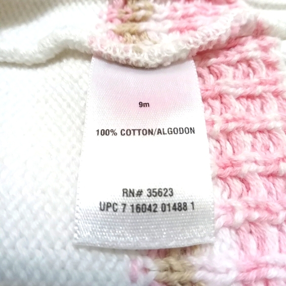 Carter's , White, knit, button-up, cardigan US 9 Month - Picture 5 of 6